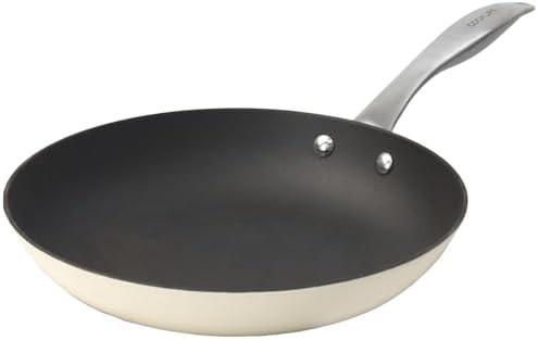 Enameled Antique White Cast Iron Pan