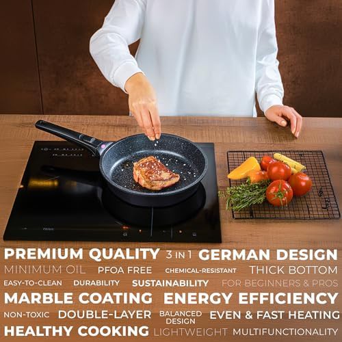 Nonstick Aluminum Three Piece Set with Detachable Handle — photo 4