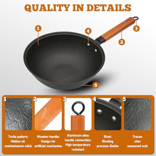 Hybrid 10 inch cast iron wok with lid — photo 3