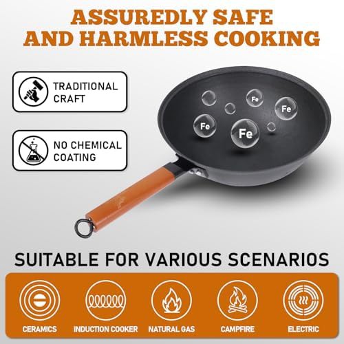 Hybrid 11 inch cast iron wok with lid — photo 4