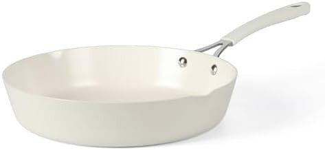 Linen White Ceramic Aluminum Fry Pan