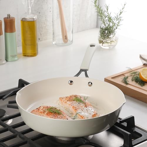 Linen White Ceramic Aluminum Fry Pan — photo 5