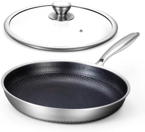 Hybrid Stainless Steel 12 in Lidded Skillet