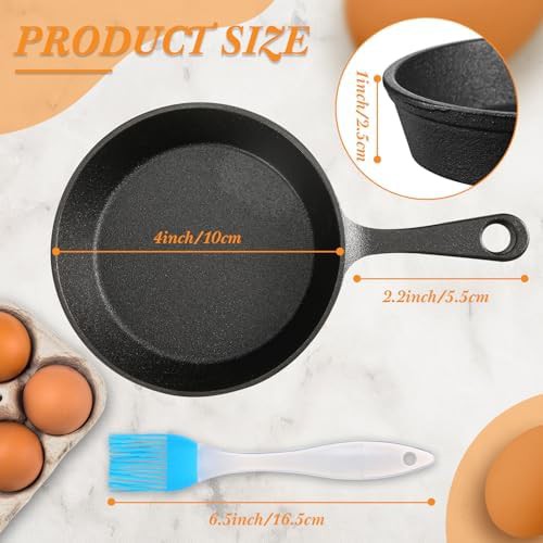 Five set mini cast iron skillet black pans — photo 3