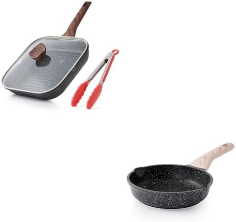 Granite cooking pan 8 in spouts