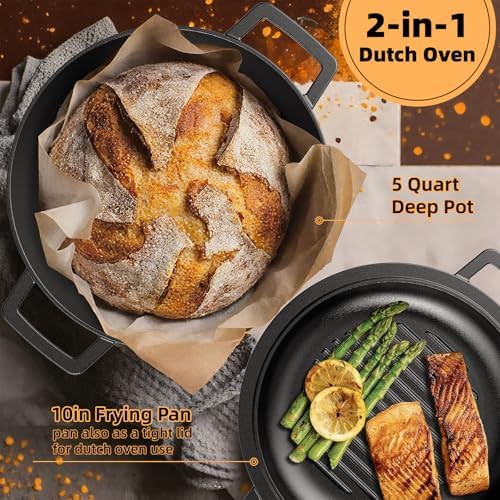 Dual handle Dutch oven with skillet lid — photo 5
