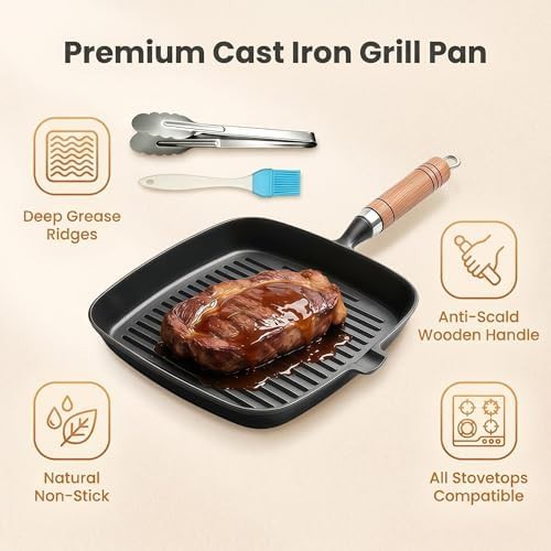 Cast iron grill pan with pour spout — photo 4