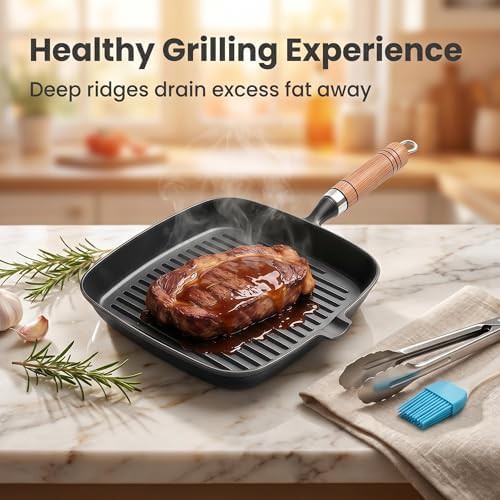 Cast iron grill pan with pour spout — photo 5