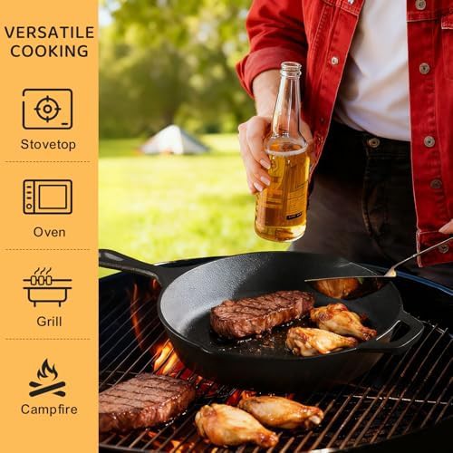 Three Piece Preseasoned Cast Iron Skillet Set — photo 4