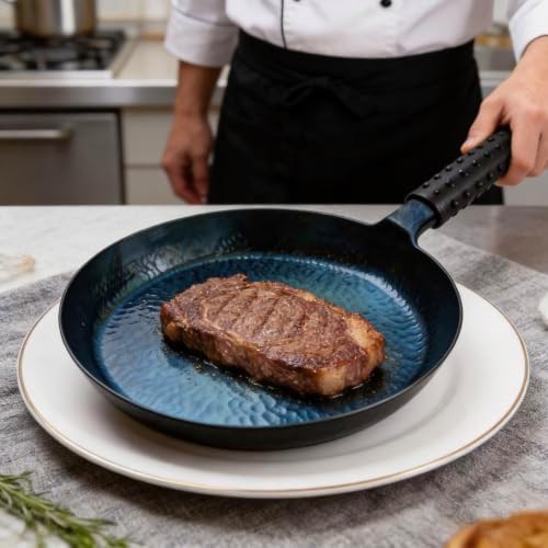 Lvhop Blued Cast Iron Flat Bottom Wok 30cm — photo 5
